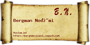 Bergman Noémi névjegykártya